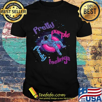 Pretty purple feelings floaty Astronaute shirt