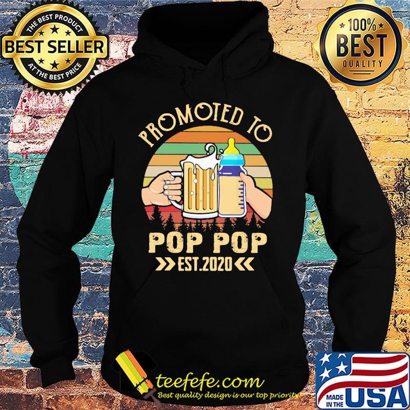 Promoted to pop pop est 2020 beer milk bottle vintage retro s Hoodie Promoted to pop pop est 2020 beer milk bottle vintage retro s Hoodie