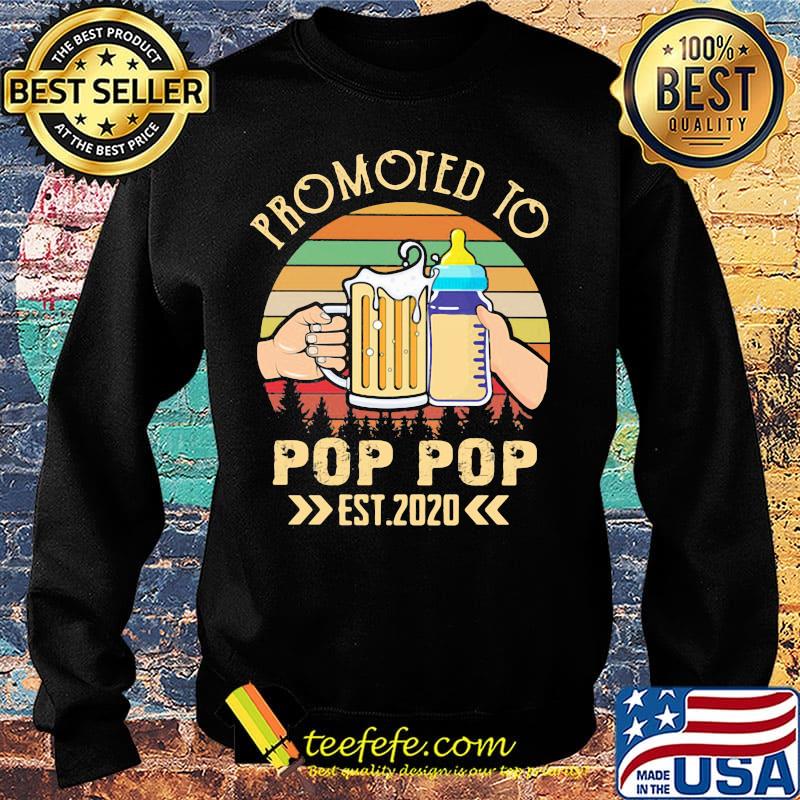 Promoted to pop pop est 2020 beer milk bottle vintage retro s Sweater Promoted to pop pop est 2020 beer milk bottle vintage retro s Sweater