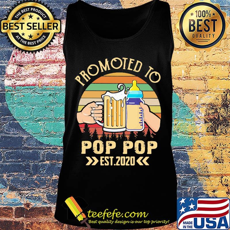 Promoted to pop pop est 2020 beer milk bottle vintage retro s Tank top Promoted to pop pop est 2020 beer milk bottle vintage retro s Tank top