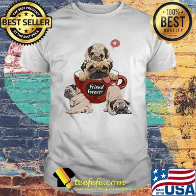 Pug friend forever coffee heart shirt