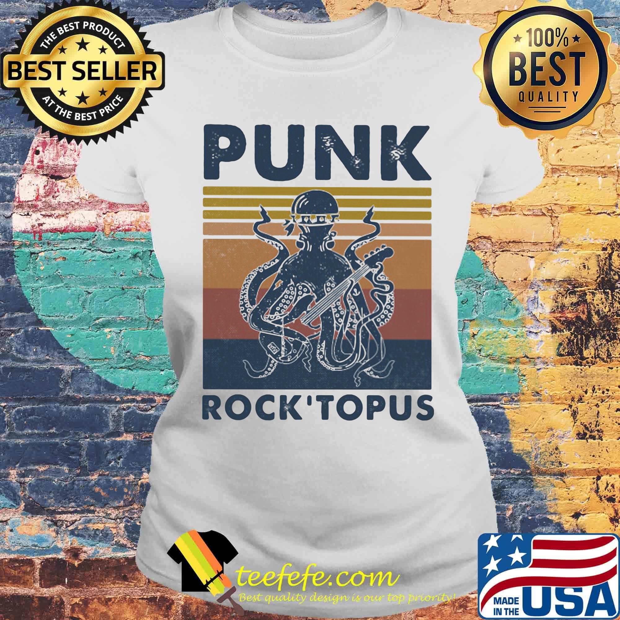 Punk rock topus vintage retro s Laides tee Punk rock topus vintage retro s Laides tee