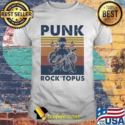Punk rock topus vintage retro shirt