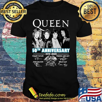 Queen 50th anniversary 1970 2020 members signatures shirt