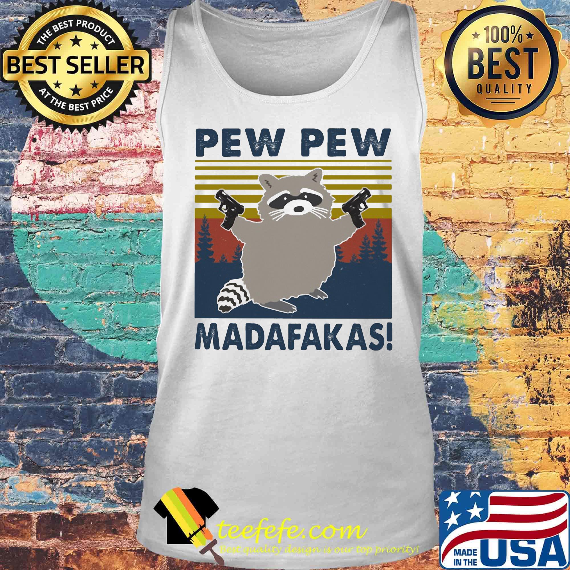 Raccoon pew pew madafakas vintage retro s Tank top Raccoon pew pew madafakas vintage retro s Tank top