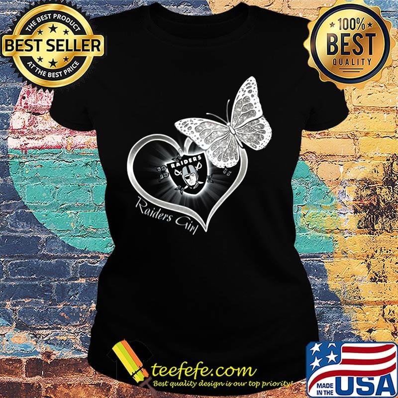 Raiders girl love butterfly s Ladies tee Raiders girl love butterfly s Ladies tee