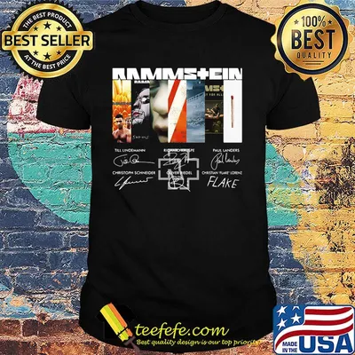 Rammstein band logo members signatures shirt