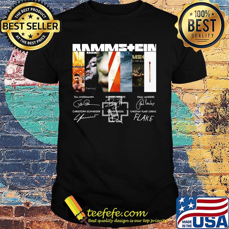 Rammstein band logo members signatures shirt Rammstein band logo members signatures shirt