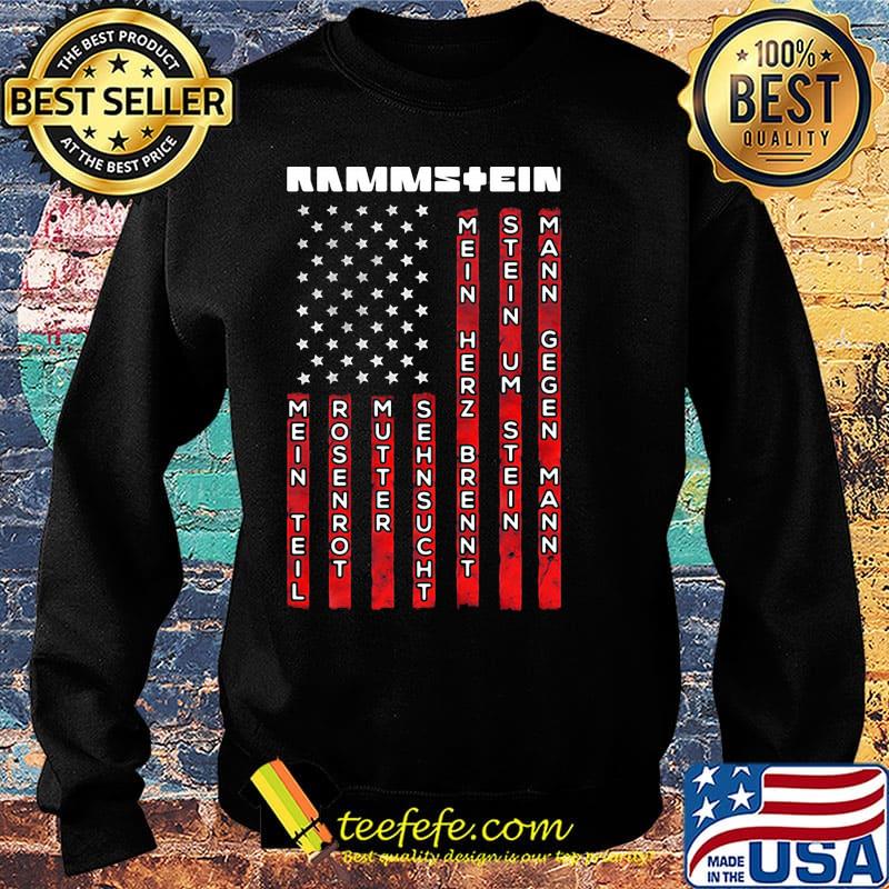 Rammstein band mein teil rosenrot mein herz brennt stein um stein mann gegen mann american flag independence day s Sweater Rammstein band mein teil rosenrot mein herz brennt stein um stein mann gegen mann american flag independence day s Sweater