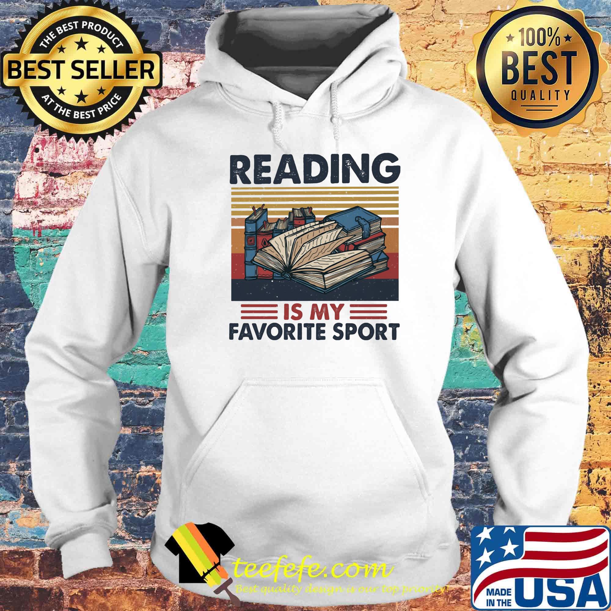 Reading is my favorite sport vintage retro s Hoodie Reading is my favorite sport vintage retro s Hoodie
