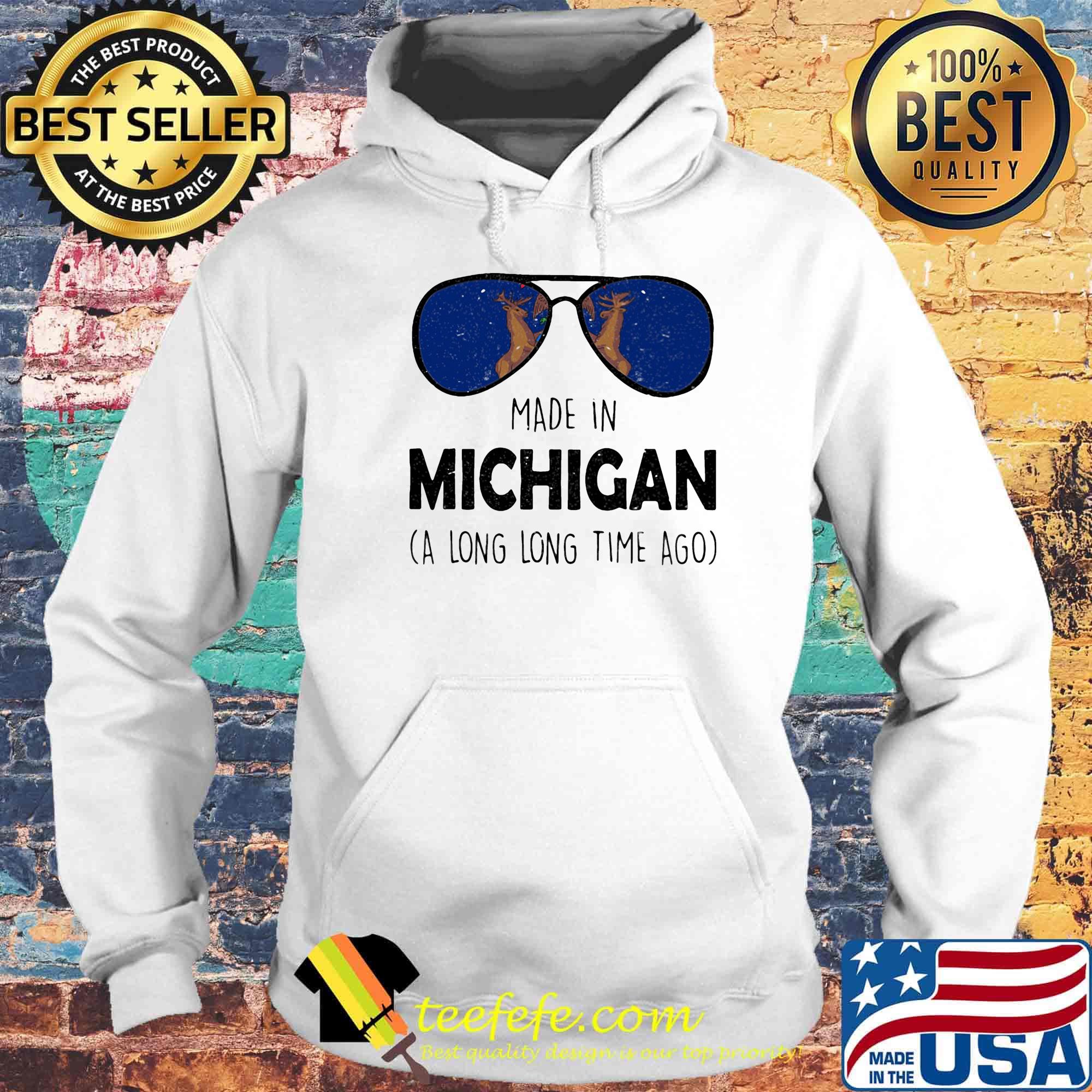 Reindeer in glasses Made in Michigan a long long time ago s Hoodie Reindeer in glasses Made in Michigan a long long time ago s Hoodie