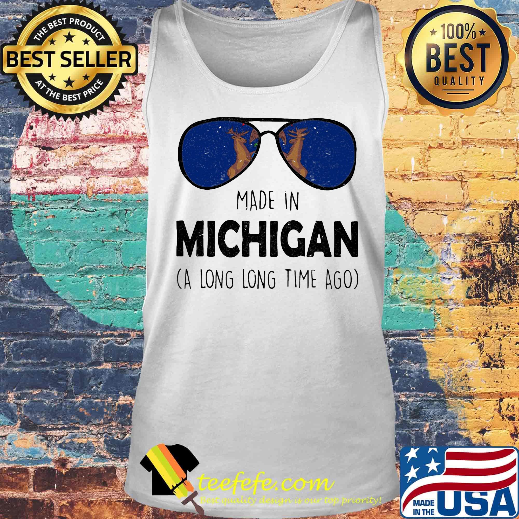 Reindeer in glasses Made in Michigan a long long time ago s Tank top Reindeer in glasses Made in Michigan a long long time ago s Tank top