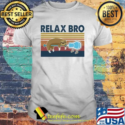Relax Bro Lacrosse Sloth Vintage Retro Shirt
