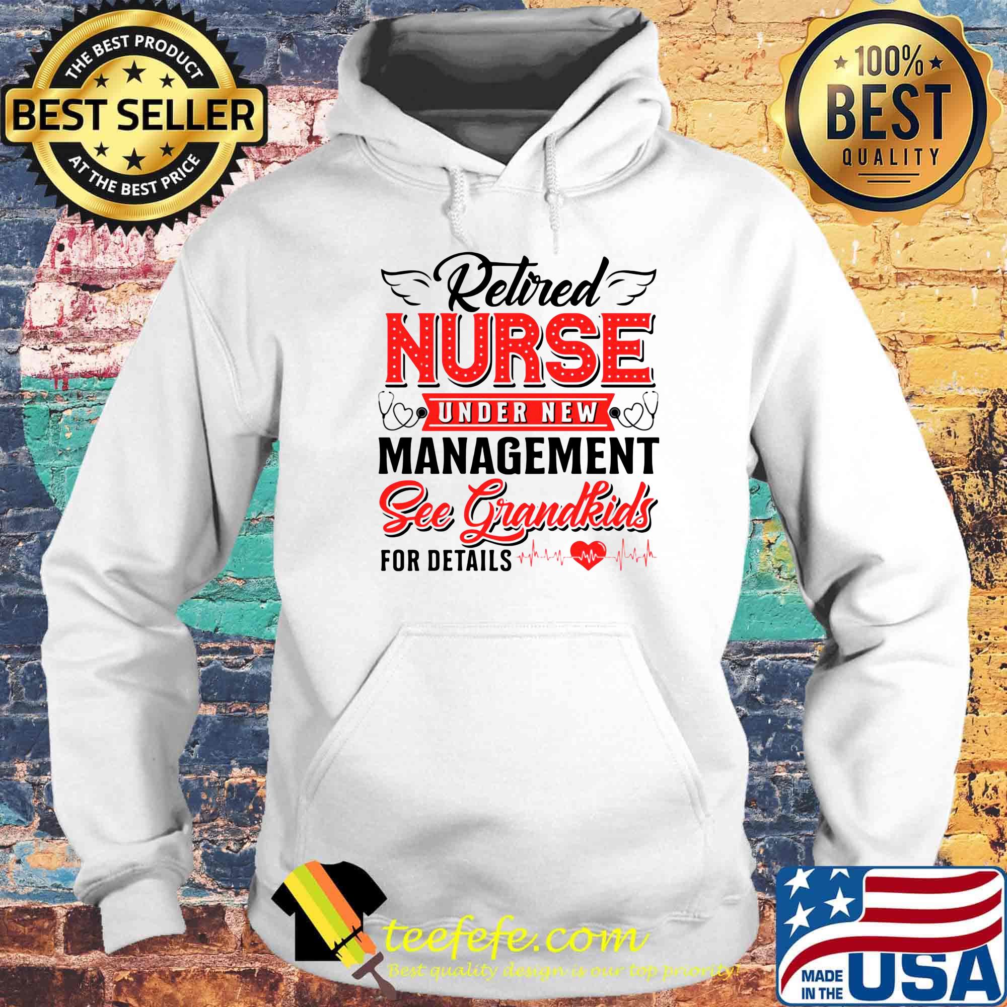 Retired Nurse Under New Management Sec Grandkids For Fetails Heart Ear Piece Shirt Hoodie Retired Nurse Under New Management Sec Grandkids For Fetails Heart Ear Piece Shirt Hoodie
