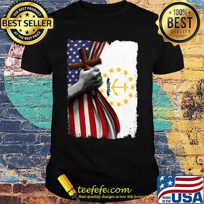 Rhode island american flag cross happy independence day shirt