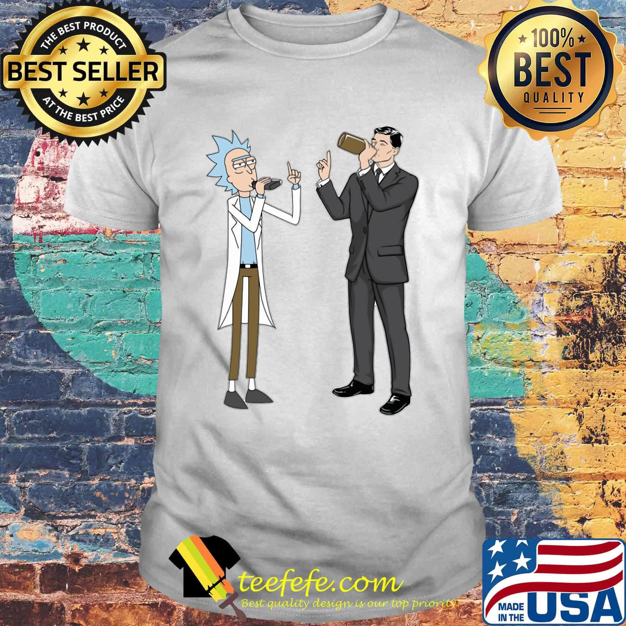Rick and morty archer drink wine shirt