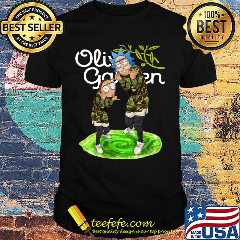 Rick and morty veteran olive garden logo shirt