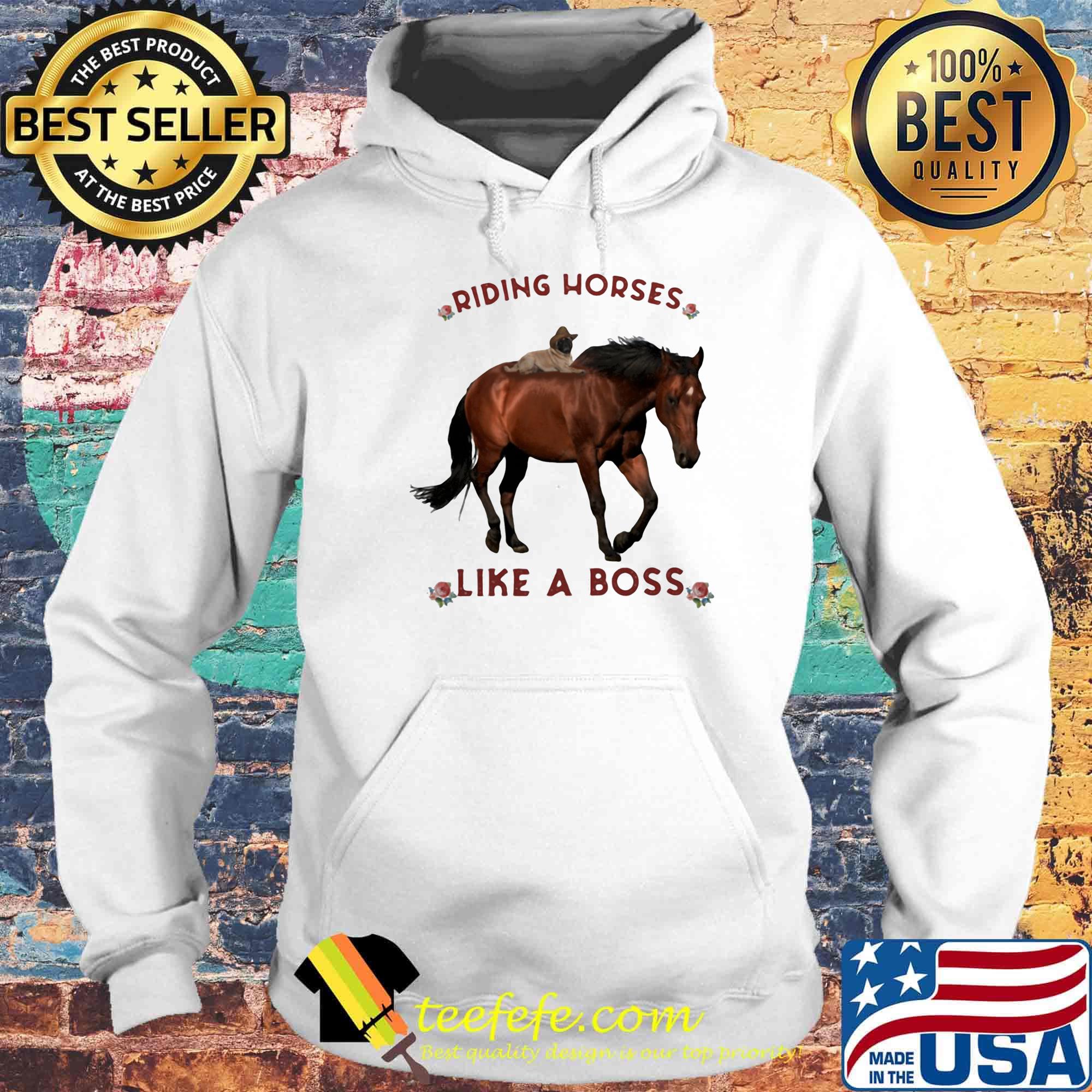 Riding horses like a boss flowers s Hoodie Riding horses like a boss flowers s Hoodie
