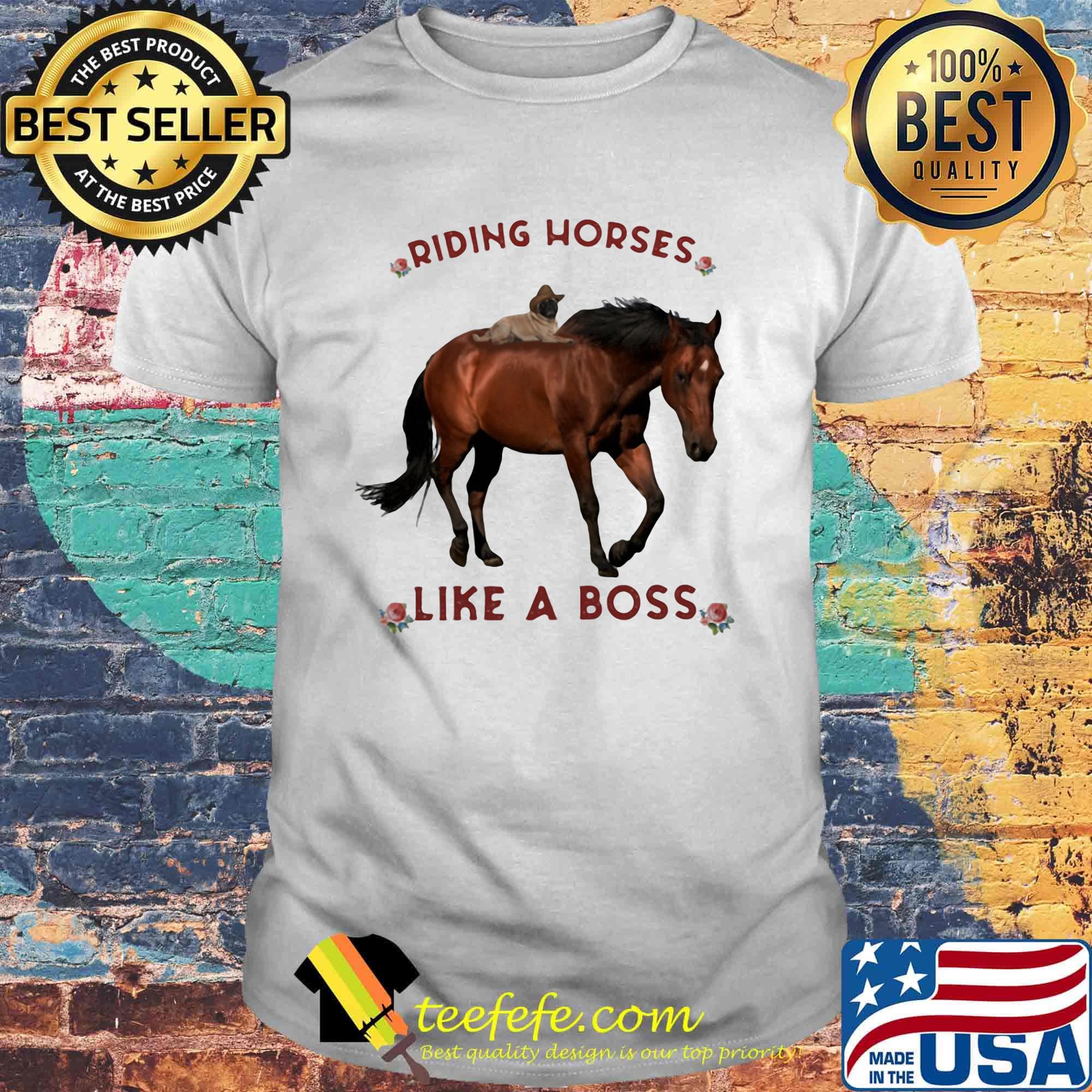 Riding horses like a boss flowers shirt