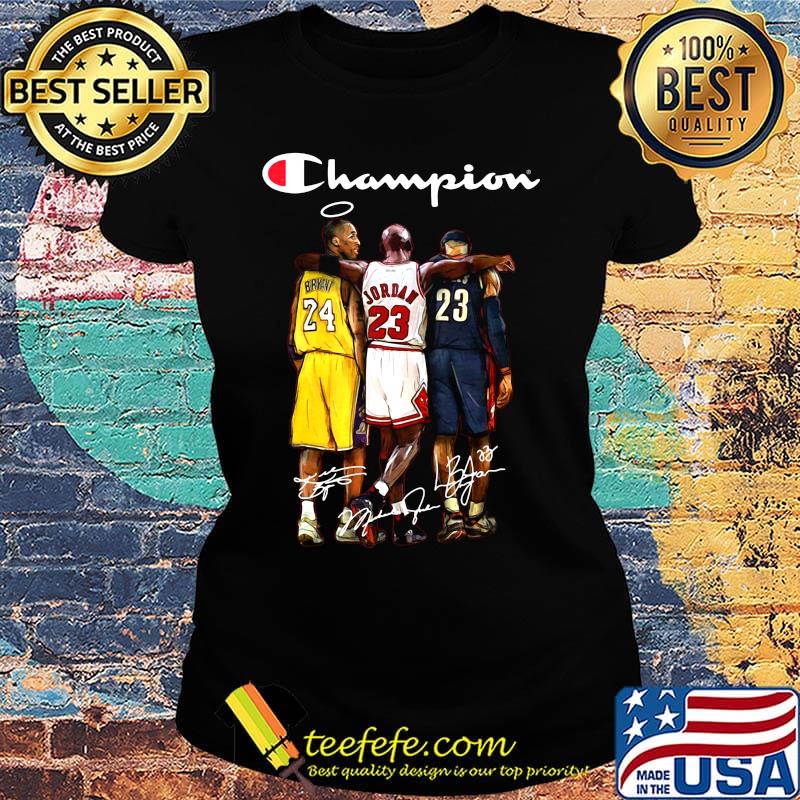Rip kobe bryant michael jordan lebron james champion basketball signatures s Ladies tee Rip kobe bryant michael jordan lebron james champion basketball signatures s Ladies tee