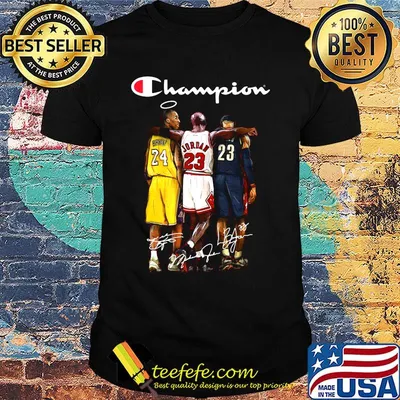 Rip kobe bryant michael jordan lebron james champion basketball signatures shirt