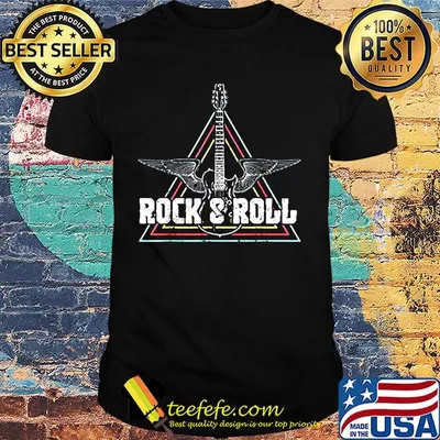 Rock and roll guitar wings shirt