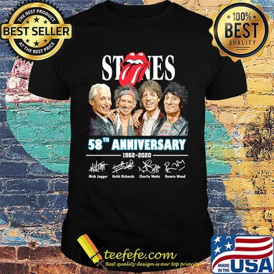 Rolling stones band 58th anniversary 1962 2020 signatures shirt