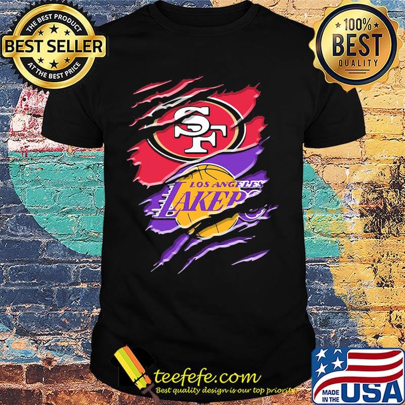San francisco 49ers and los angeles lakers shirt