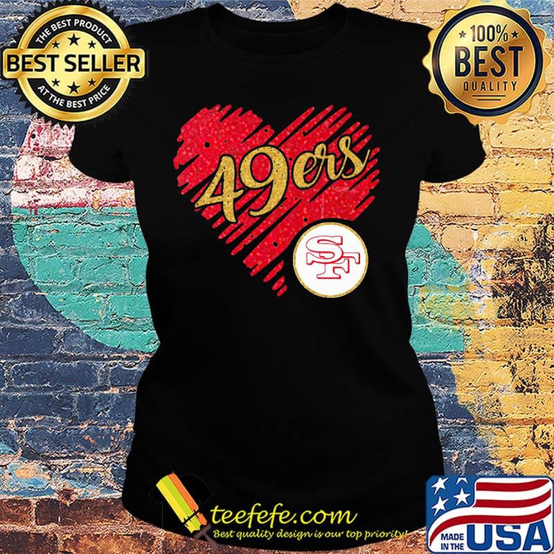 San francisco 49ers logo heart diamond s Ladies tee San francisco 49ers logo heart diamond s Ladies tee