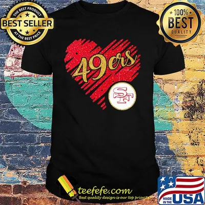 San francisco 49ers logo heart diamond shirt