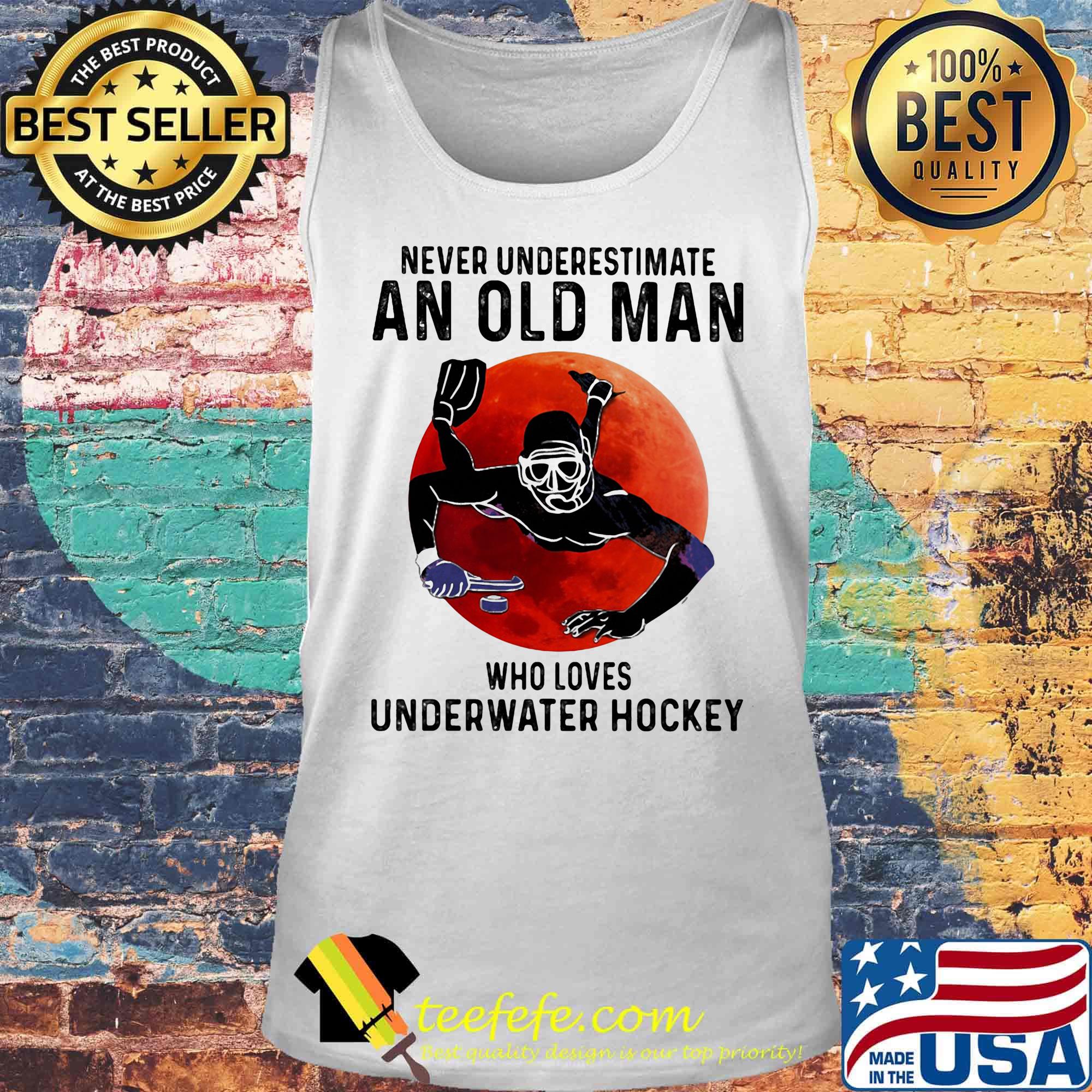 Scuba diving never underestimate an old woman who loves underwater hockey sunset s Tank top Scuba diving never underestimate an old woman who loves underwater hockey sunset s Tank top