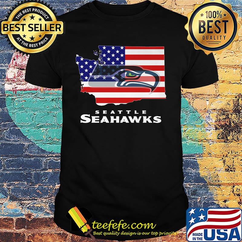 Seattle seahawks american flag happy independence day shirt