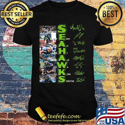 Seattle seahawks football players signatures shirt
