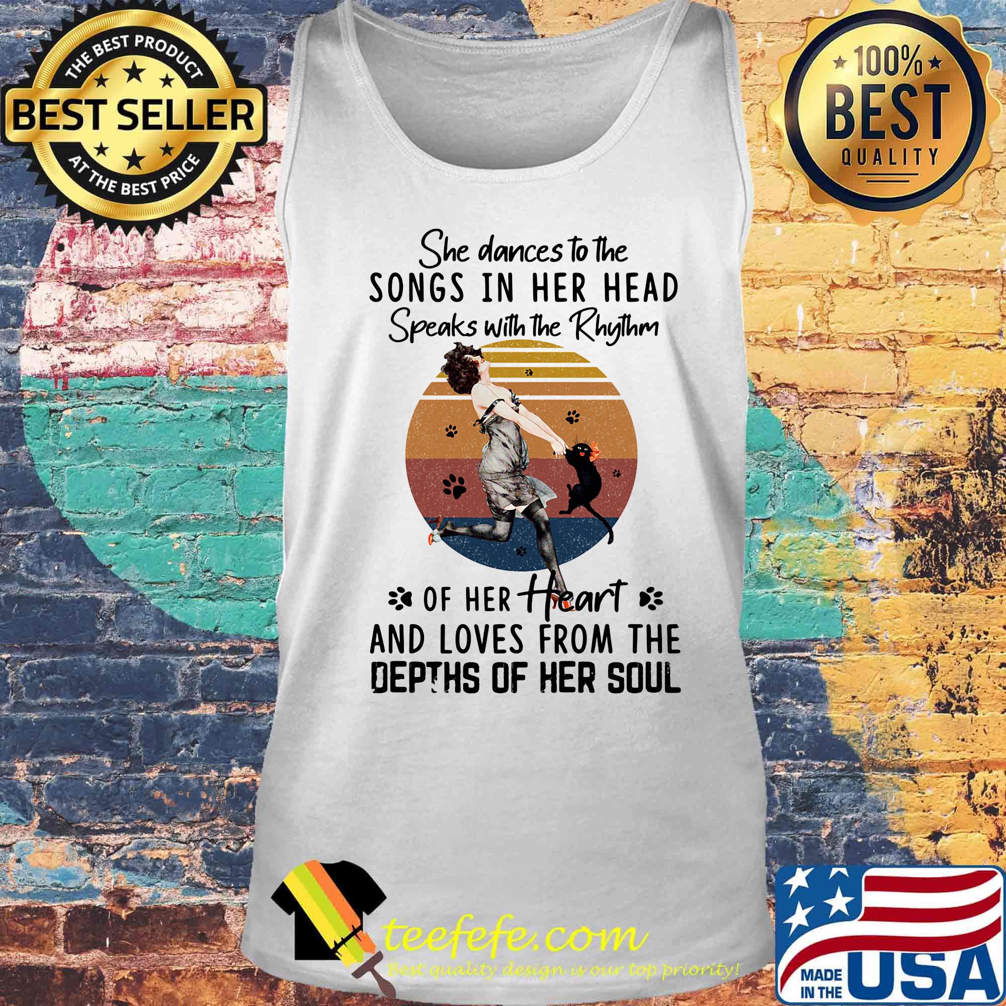 She dances to the songs in her head speaks with the rhythm of her heart and loves from the depths of her soul vintage retro s Tank top She dances to the songs in her head speaks with the rhythm of her heart and loves from the depths of her soul vintage retro s Tank top