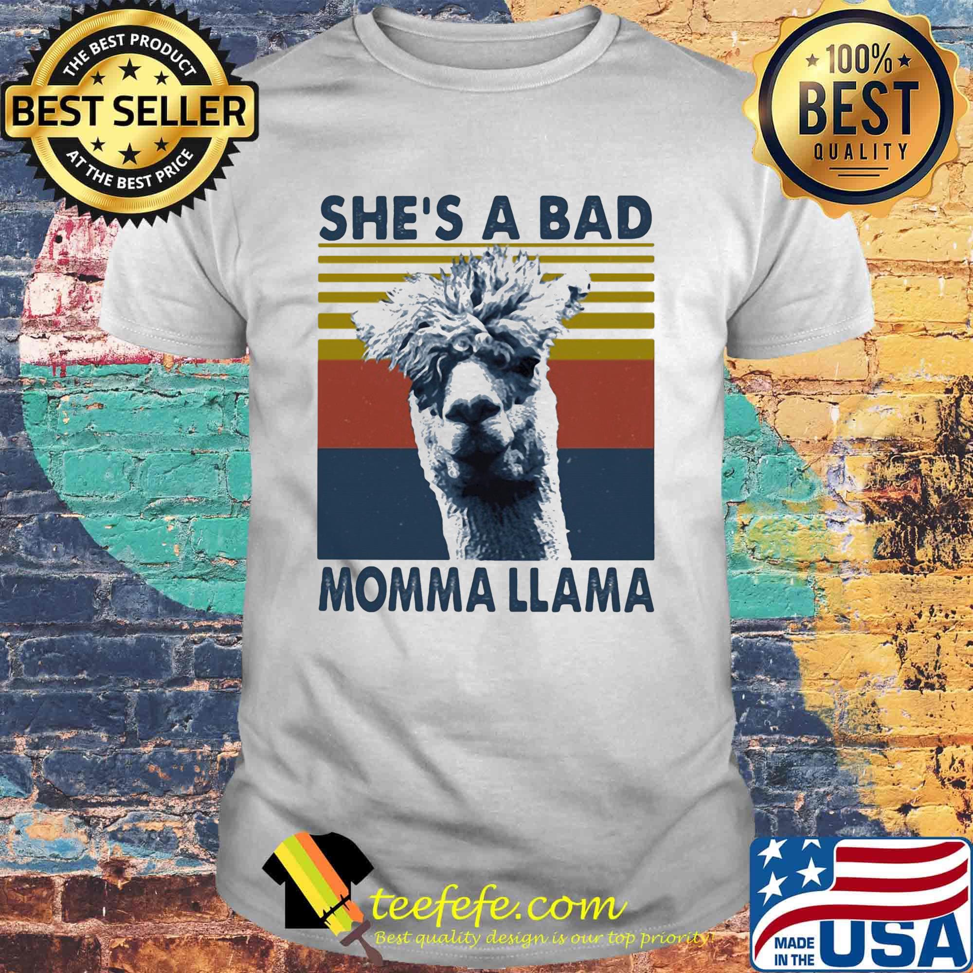 SHE'S A BAD MOMMA LLAMA VINTAGE RETRO SHIRT