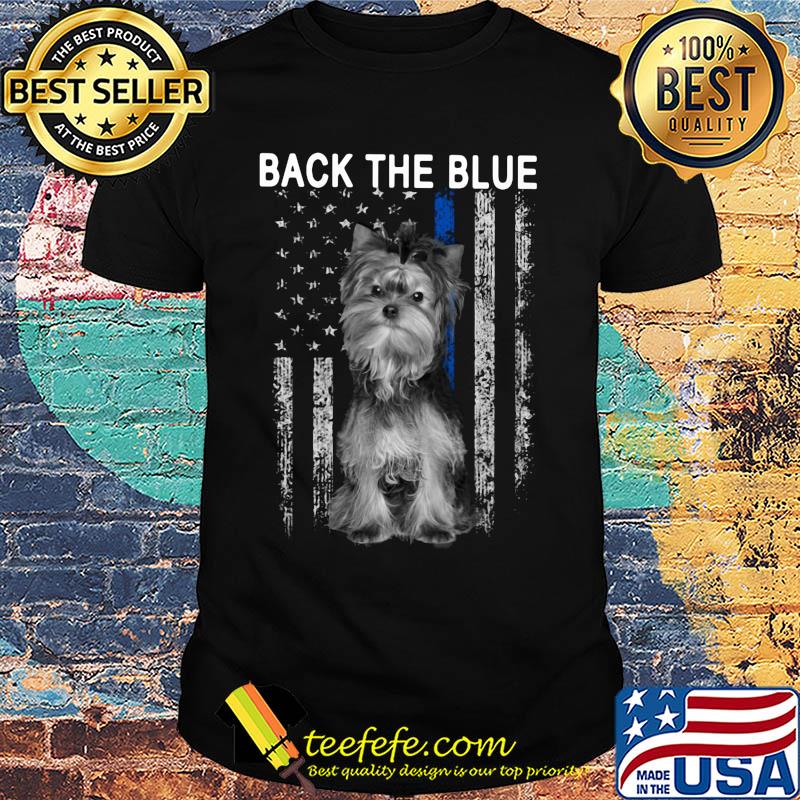 Shih tzu back the blue american flag independence day shirt