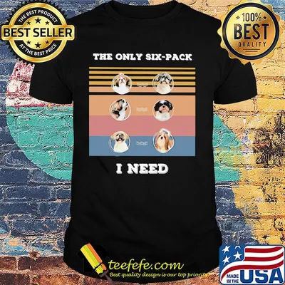 Shih Tzu Maltese the only six-pack I need vintage retro shirt