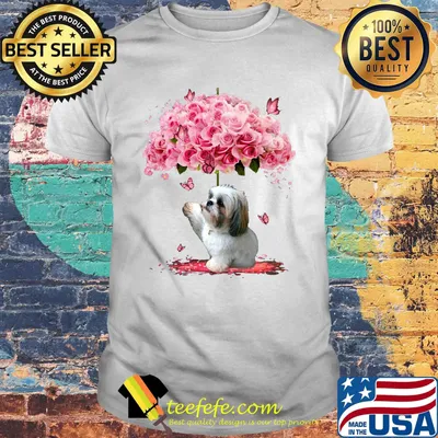 Shih Tzu roses flowers butterfly shirt