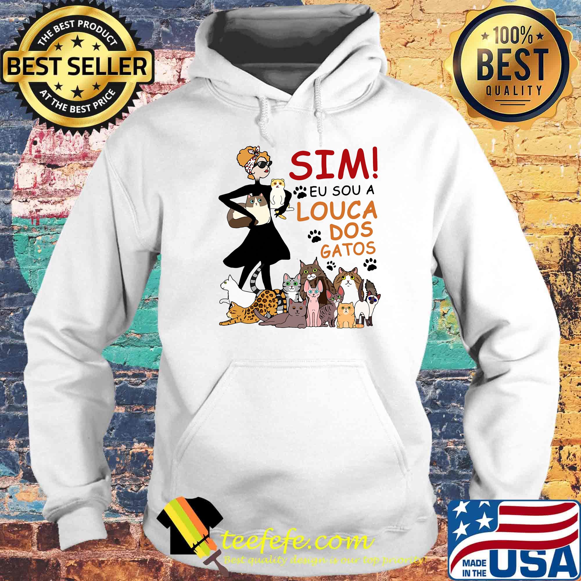 Sim eu sou a louca dos gatos paw dogs s Hoodie Sim eu sou a louca dos gatos paw dogs s Hoodie