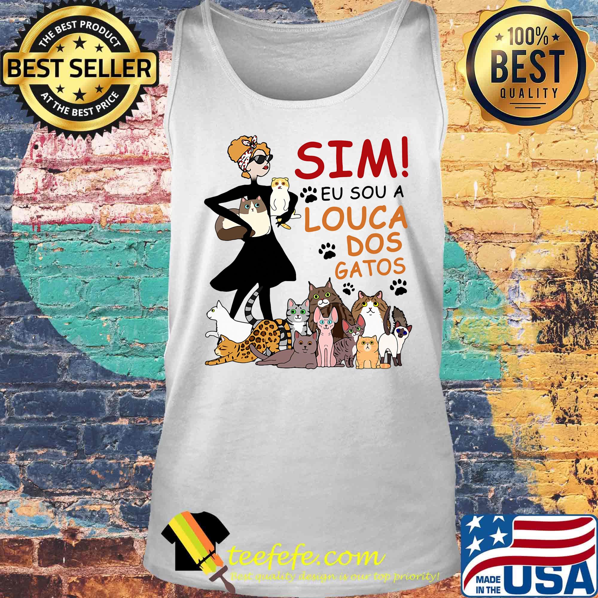 Sim eu sou a louca dos gatos paw dogs s Tank top Sim eu sou a louca dos gatos paw dogs s Tank top
