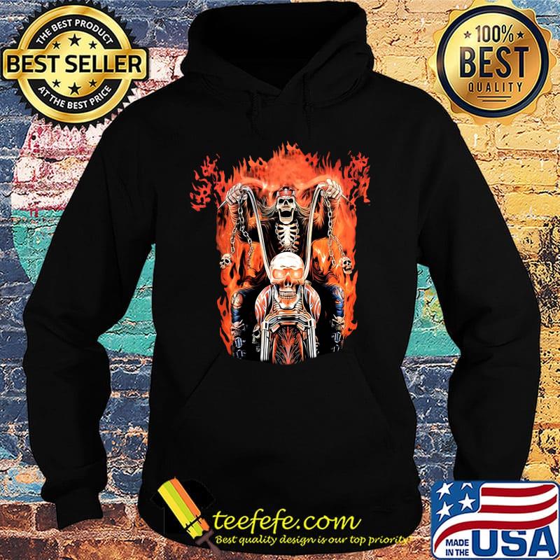 Skeleton death riding a motorcycle fire s Hoodie Skeleton death riding a motorcycle fire s Hoodie