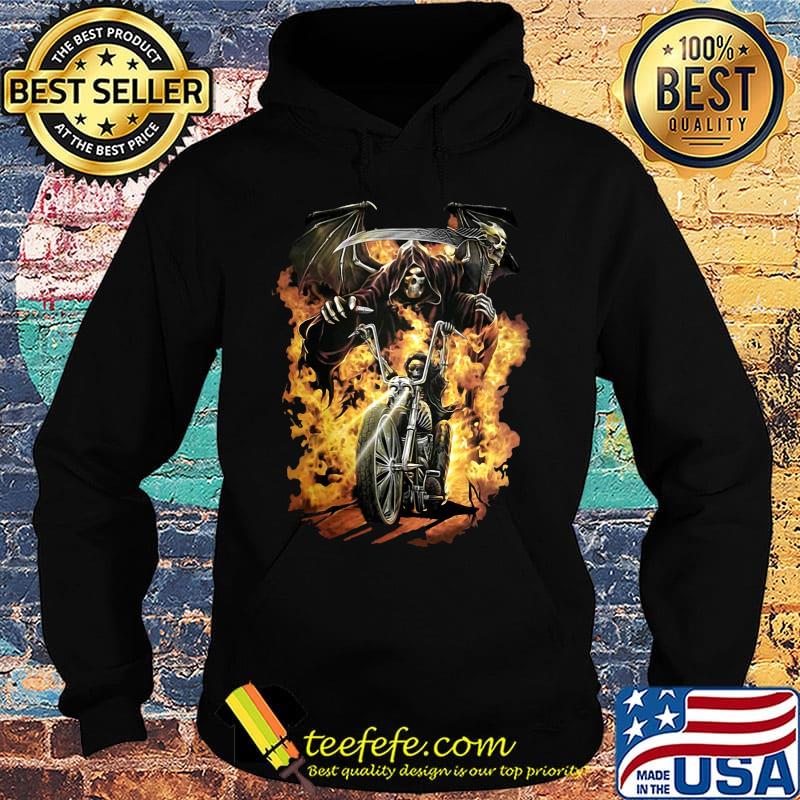 Skeleton death riding motorcycle fire s Hoodie Skeleton death riding motorcycle fire s Hoodie