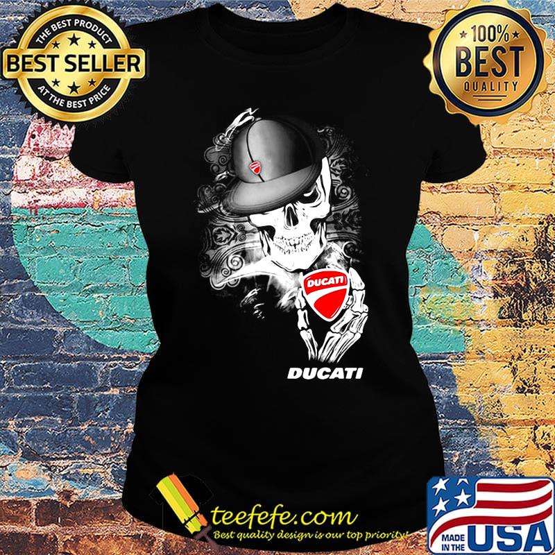 Skeleton skull ducati logo s Ladies tee Skeleton skull ducati logo s Ladies tee