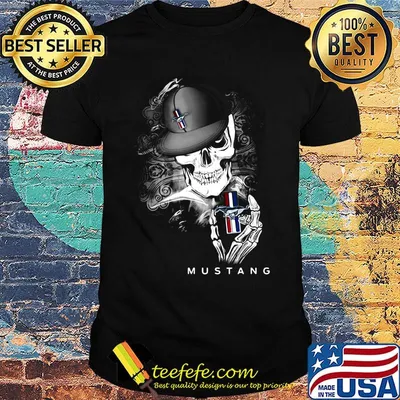 Skeleton skull mustang logo shirt