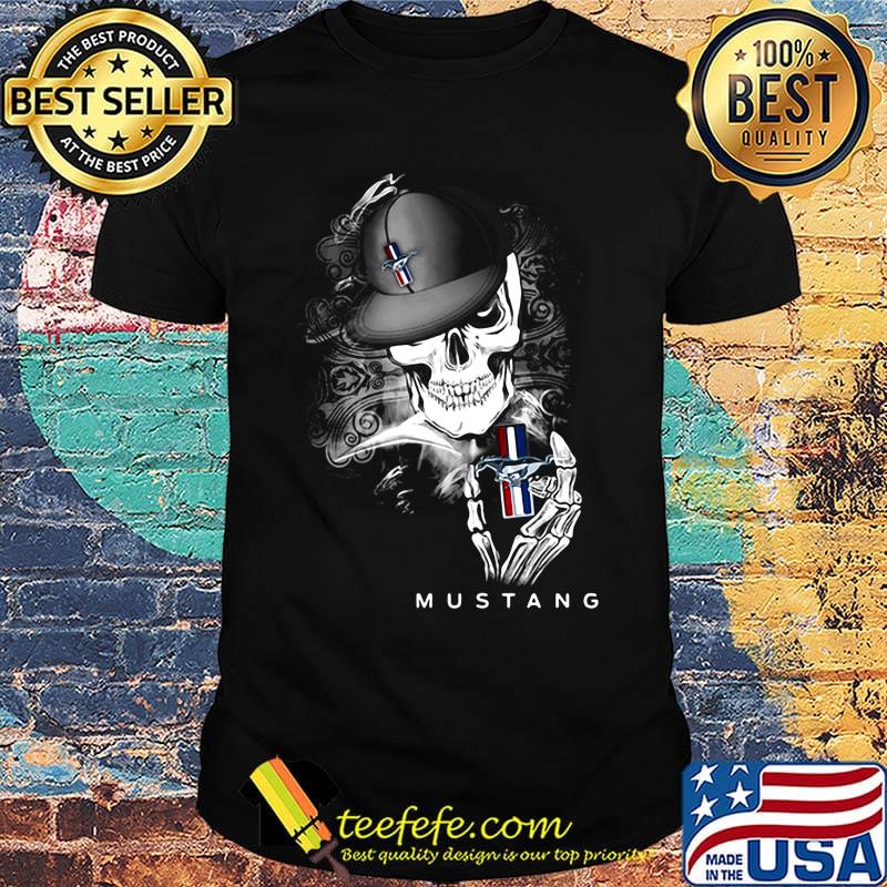 Skeleton skull mustang logo shirt
