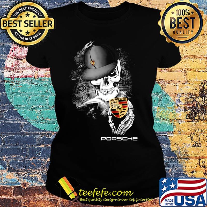 Skeleton skull porsche logo s Ladies tee Skeleton skull porsche logo s Ladies tee