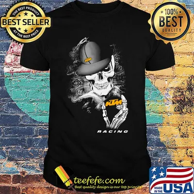 Skeleton skull racing logo shirt