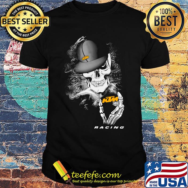 Skeleton skull racing logo shirt