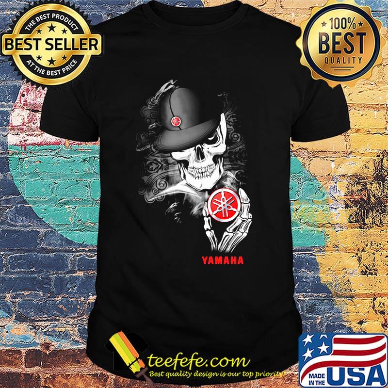 Skeleton skull yamaha logo shirt