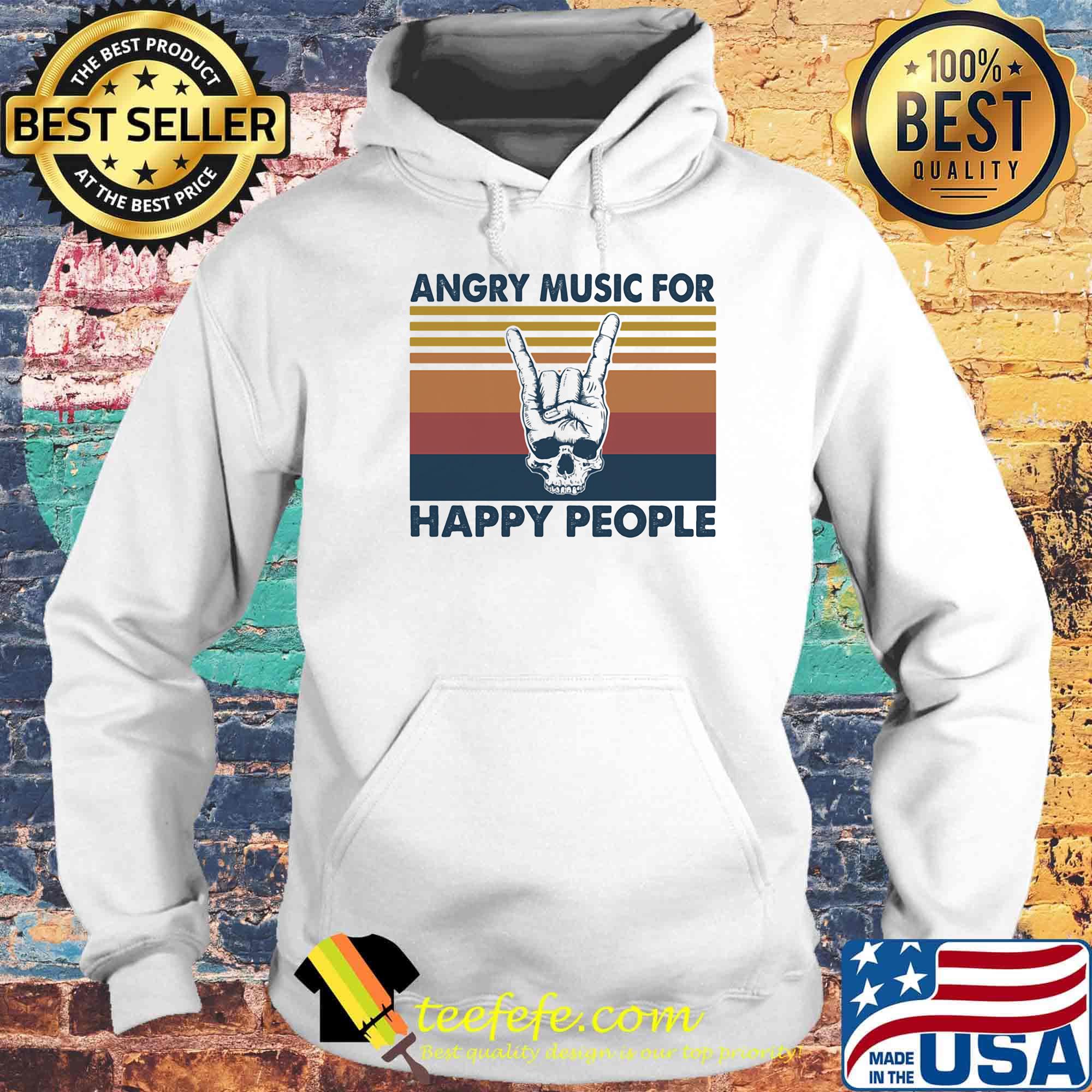 Skull angry music for happy people vintage retro s Hoodie Skull angry music for happy people vintage retro s Hoodie